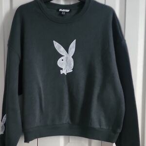 PLAYBOY Dark Green Women's Logo Sweatshirt